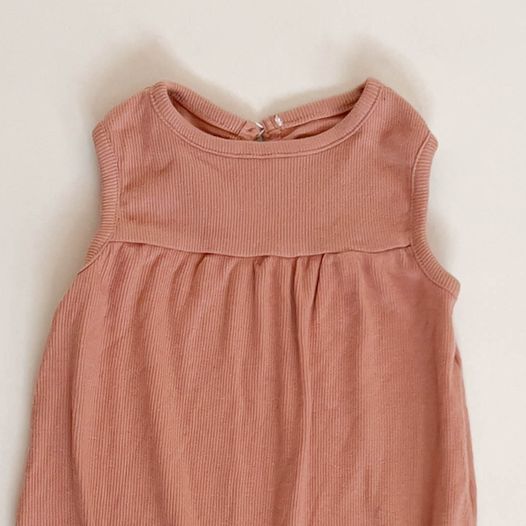 DUSTY ROSE RIBBED ONESIE