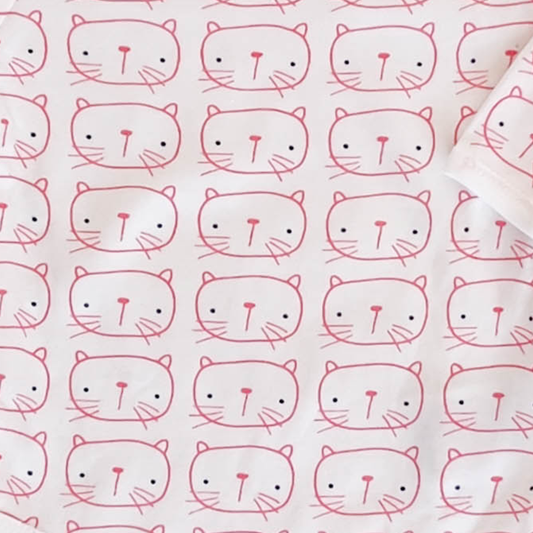 RED CAT PRINTED ONESIE