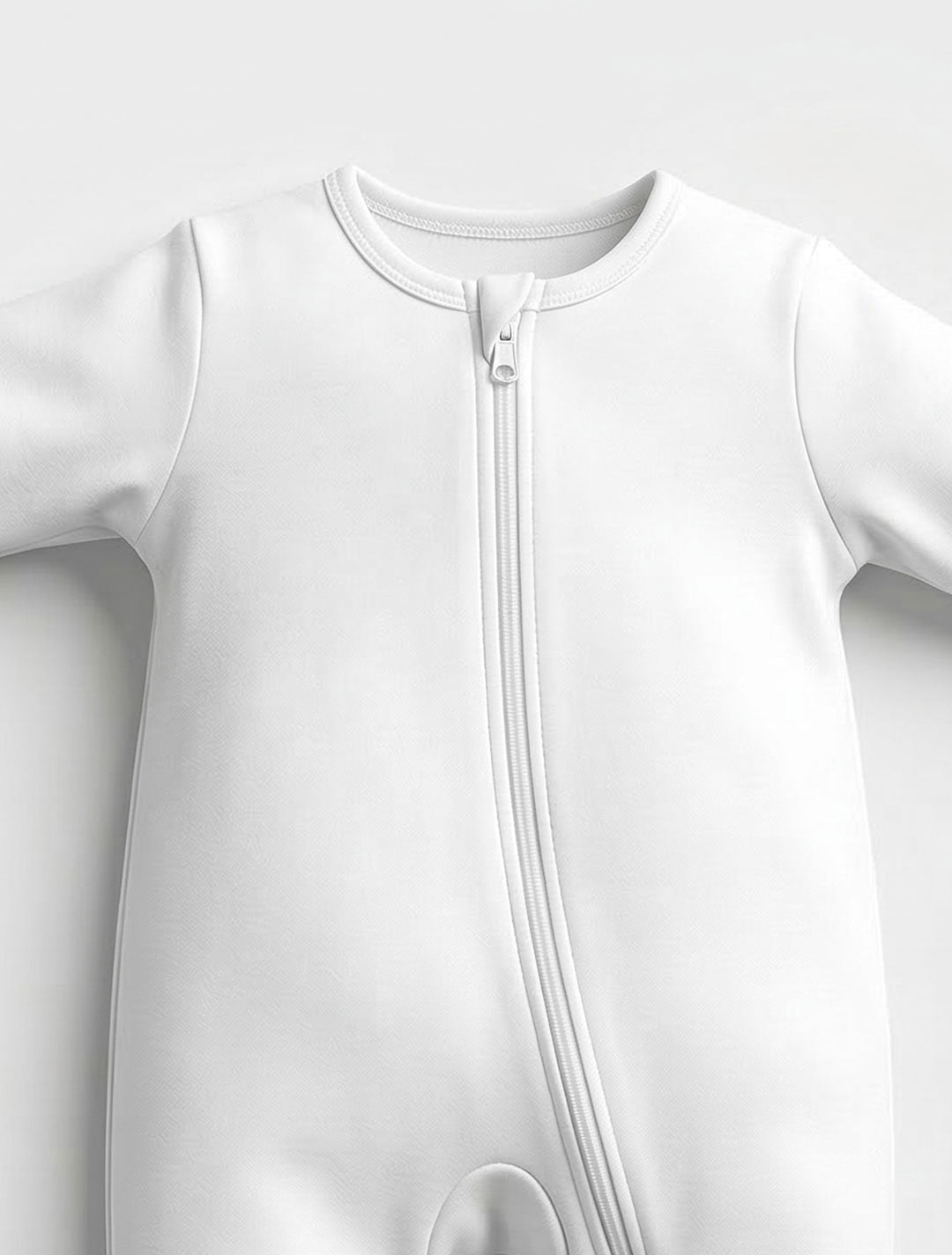 WHITE ZIPPER SLEEPSUIT