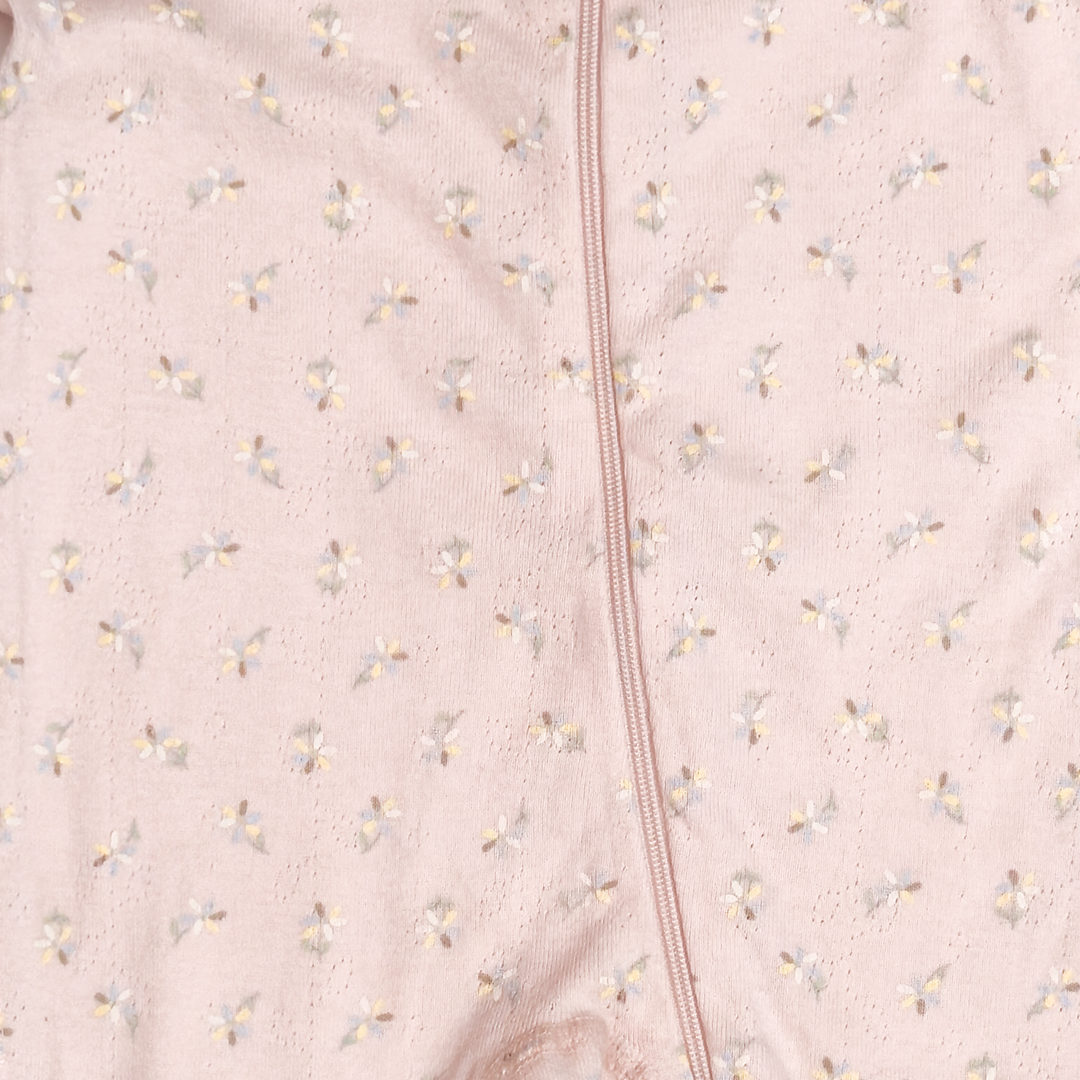 PINK POINTELLE FLORAL SLEEPSUIT