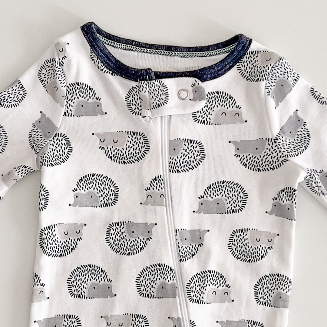 Hedgehog print sleepsuit