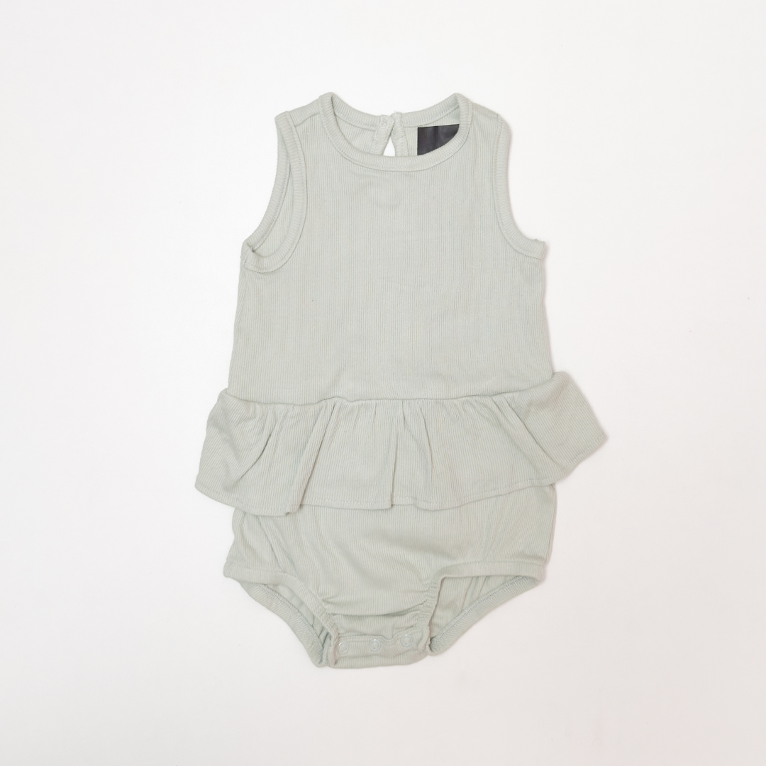 SAGE GREEN RIBBED SUNSUIT