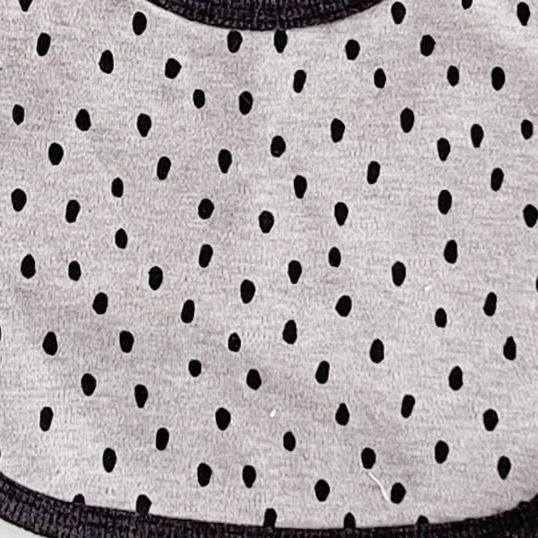 GREY DOTTED ROUND BIB