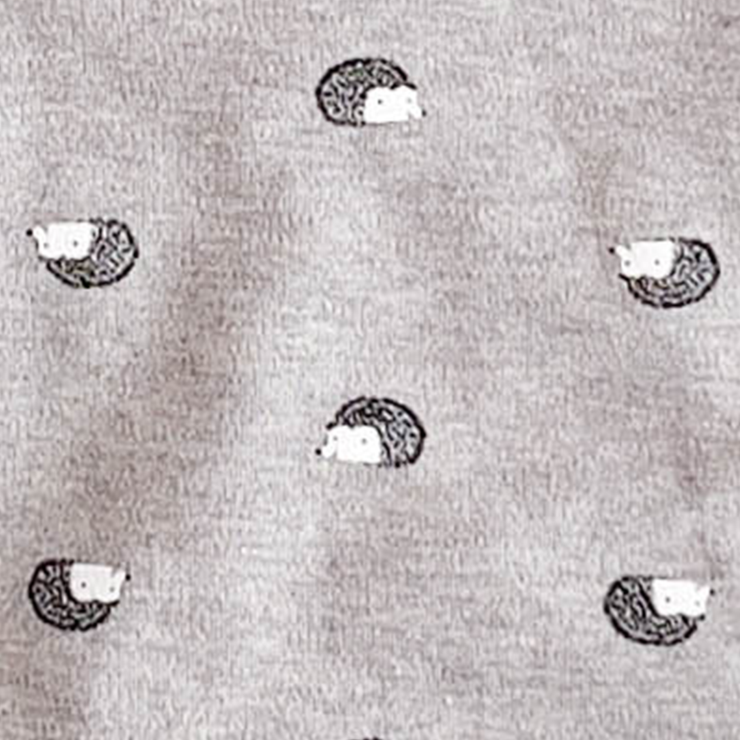 GREY PRINTED ROUND BIBS