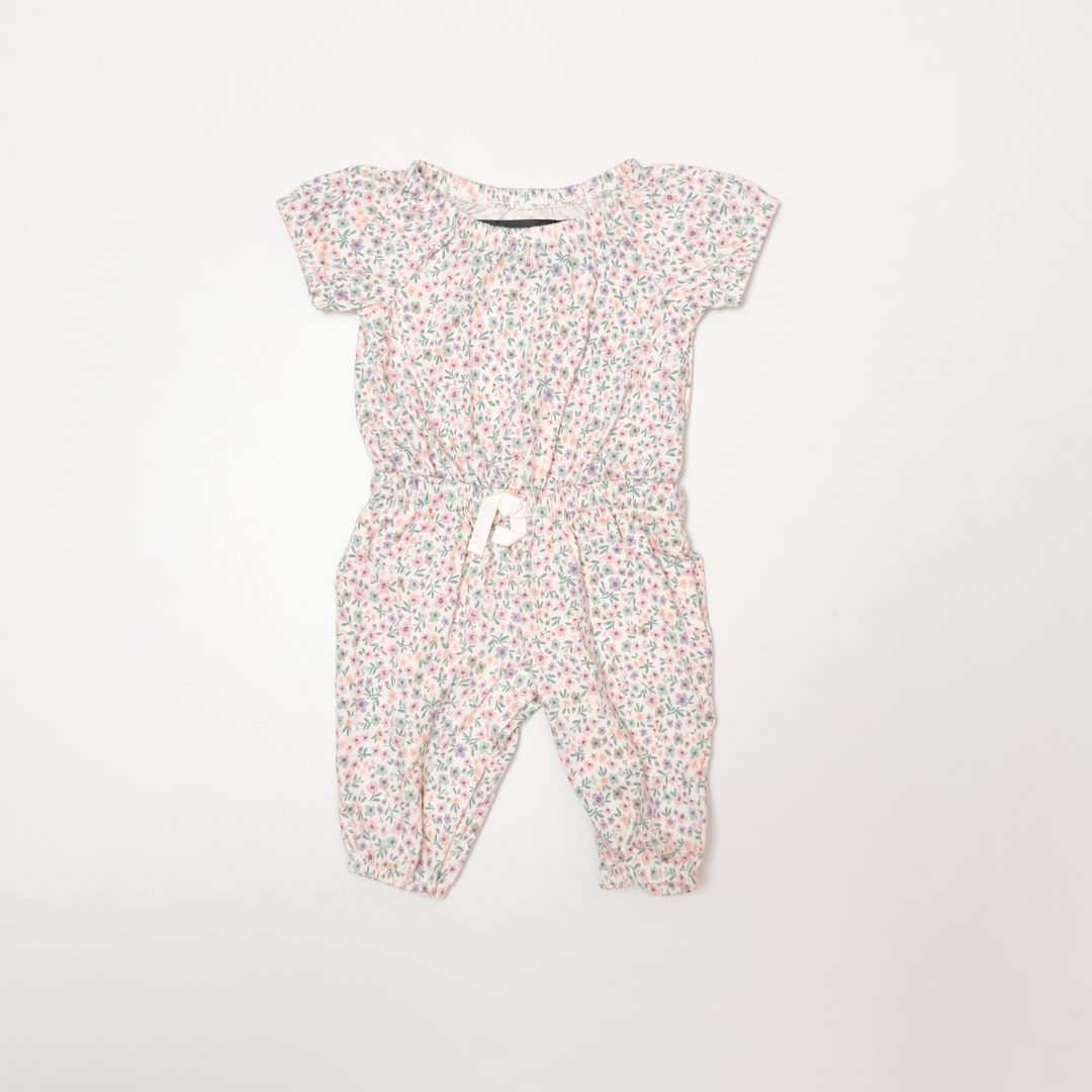 PINK FLORAL FULL ROMPER