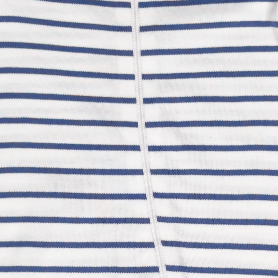 BLUE STRIPPED ZIPPER SLEEPSUIT