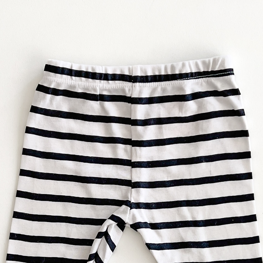 BLACK STRIPED COTTON PANTS