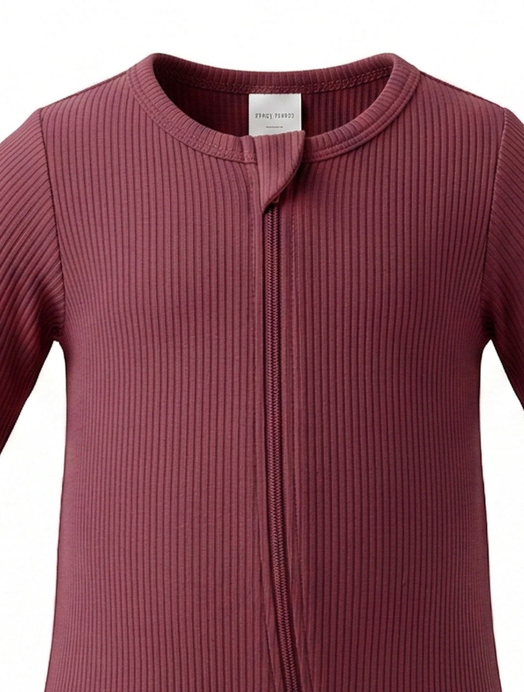 WINE COLORED RIBBED VISCOUS SLEEPSUIT