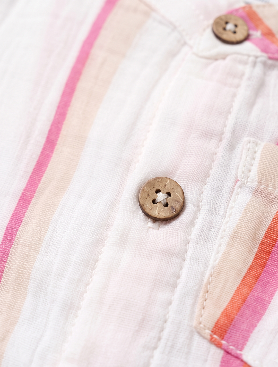 Striped Muslin Shirt & Shorts Co-ord Set – Pink Multi