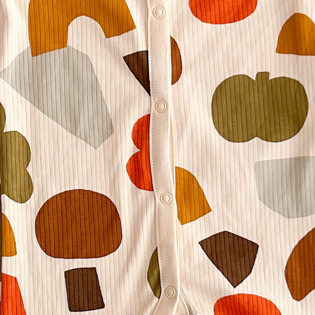 MULTICOLOUR PRINTED RIBBED ROMPER