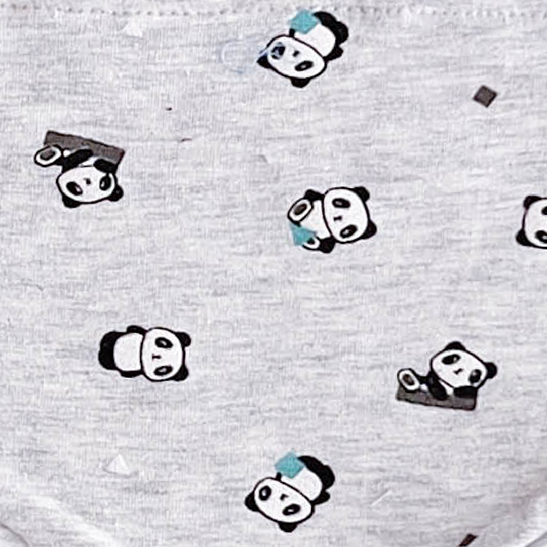 GREY PANDA PATTERNED BIBS