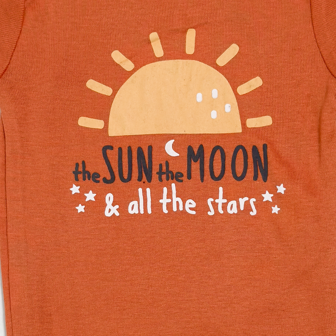 BURNT ORANGE SUN ONESIE