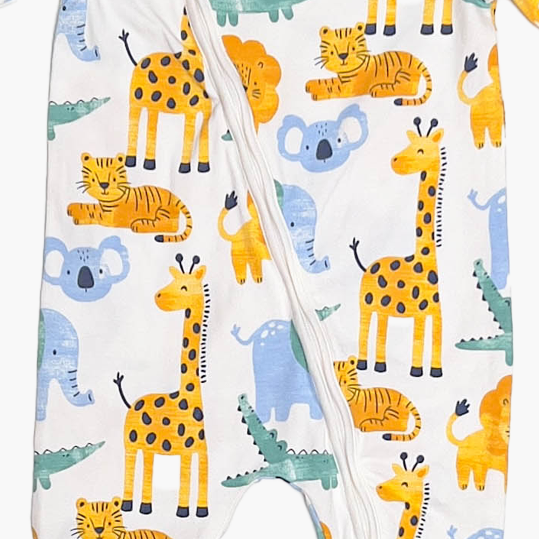ANIMAL PRINTED ZIPPER ROMPER