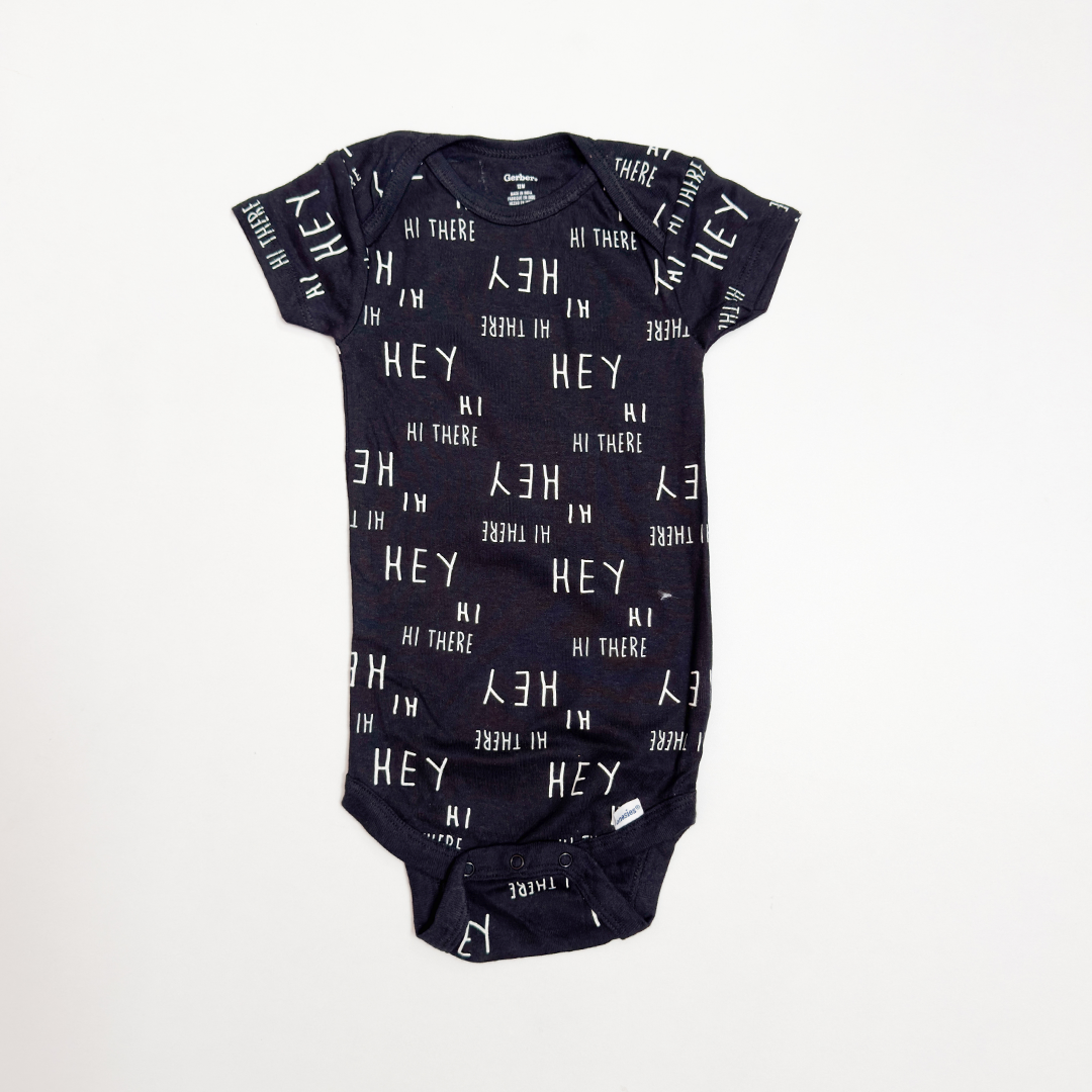 BLACK PRINTED ONESIE