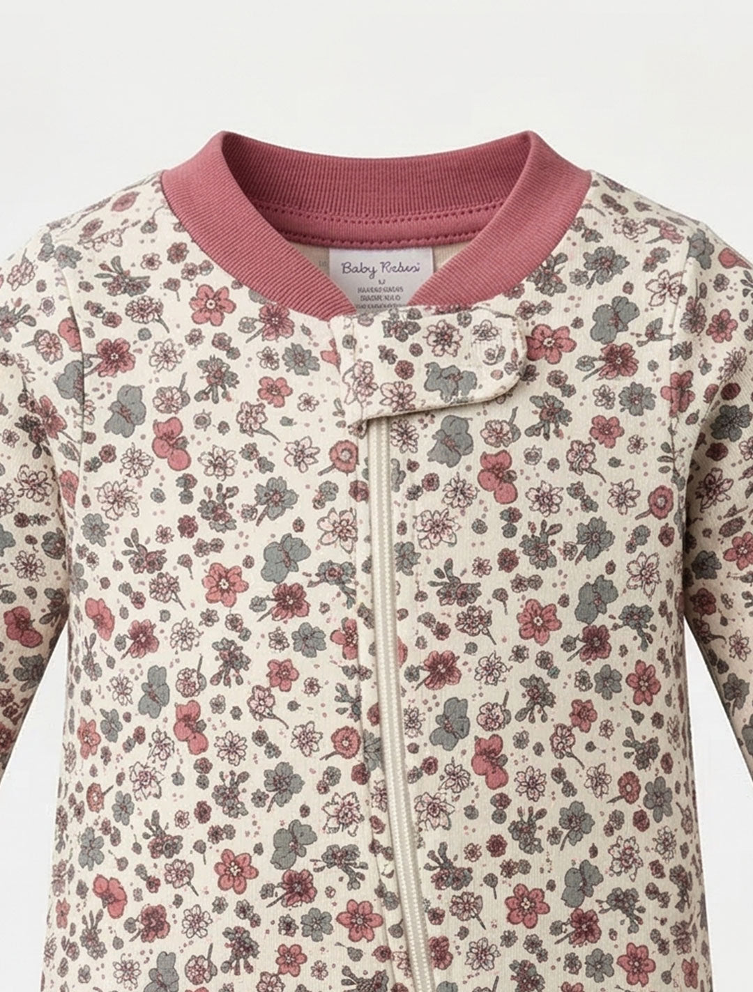 PINK FLORAL PRINTED SLEEPSUIT