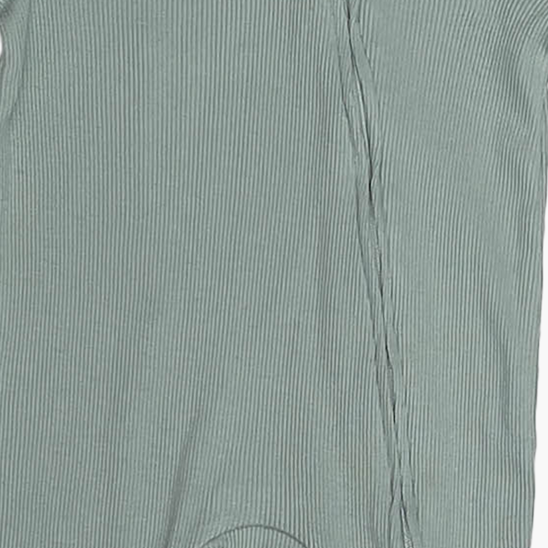 PASTEL GREEN RIBBED ROMPER