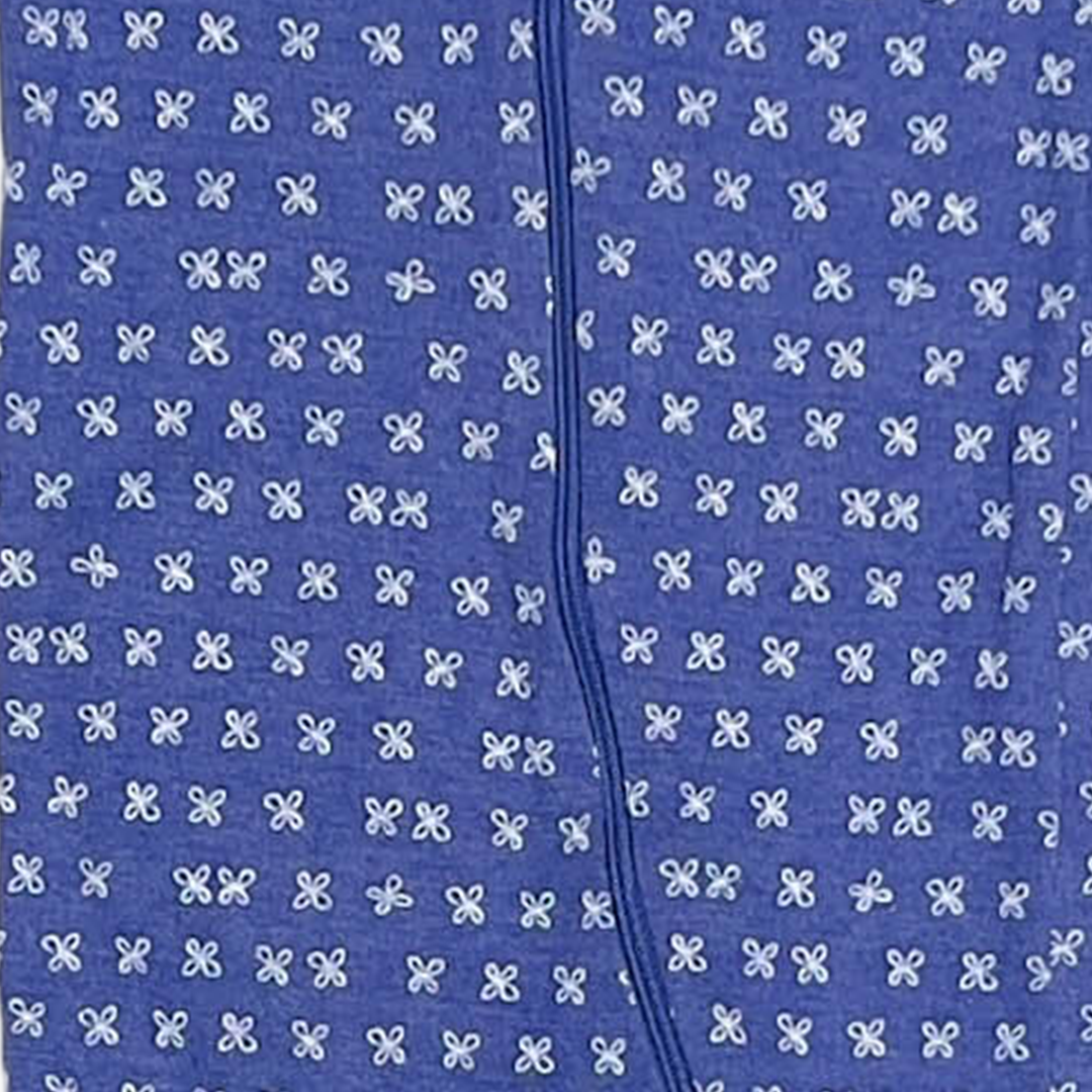 BLUE FLORAL ONE WAY ZIPPER SLEEPSUIT