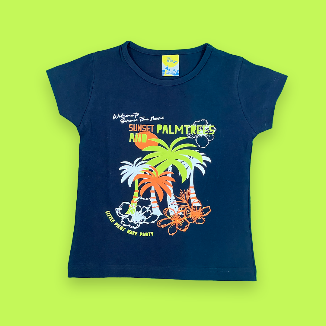 Beach Vibe Dark Blue color Two Piece for Girls | 3-4 Years |