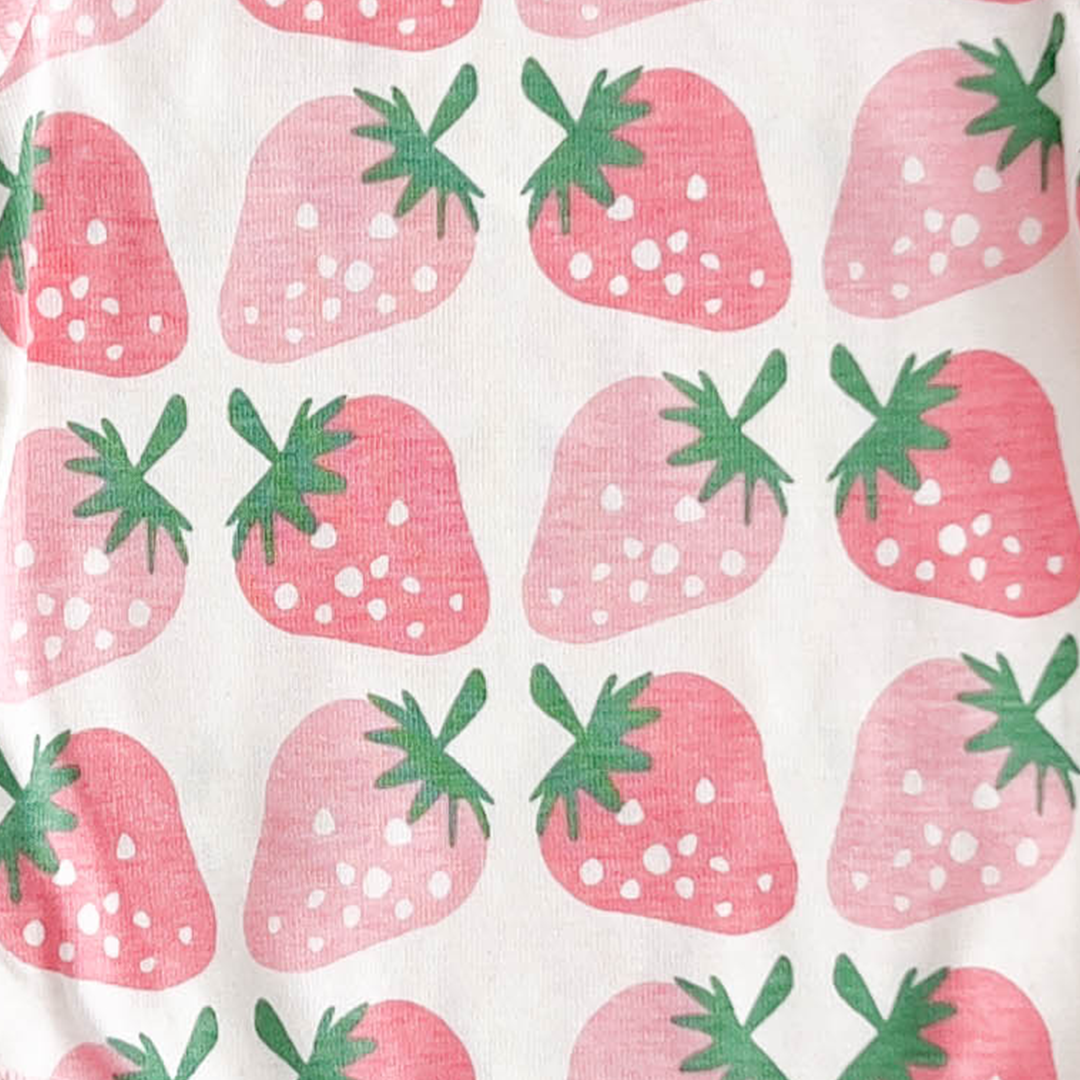 PINK STRAWBERRY PATTERNED ONESIE