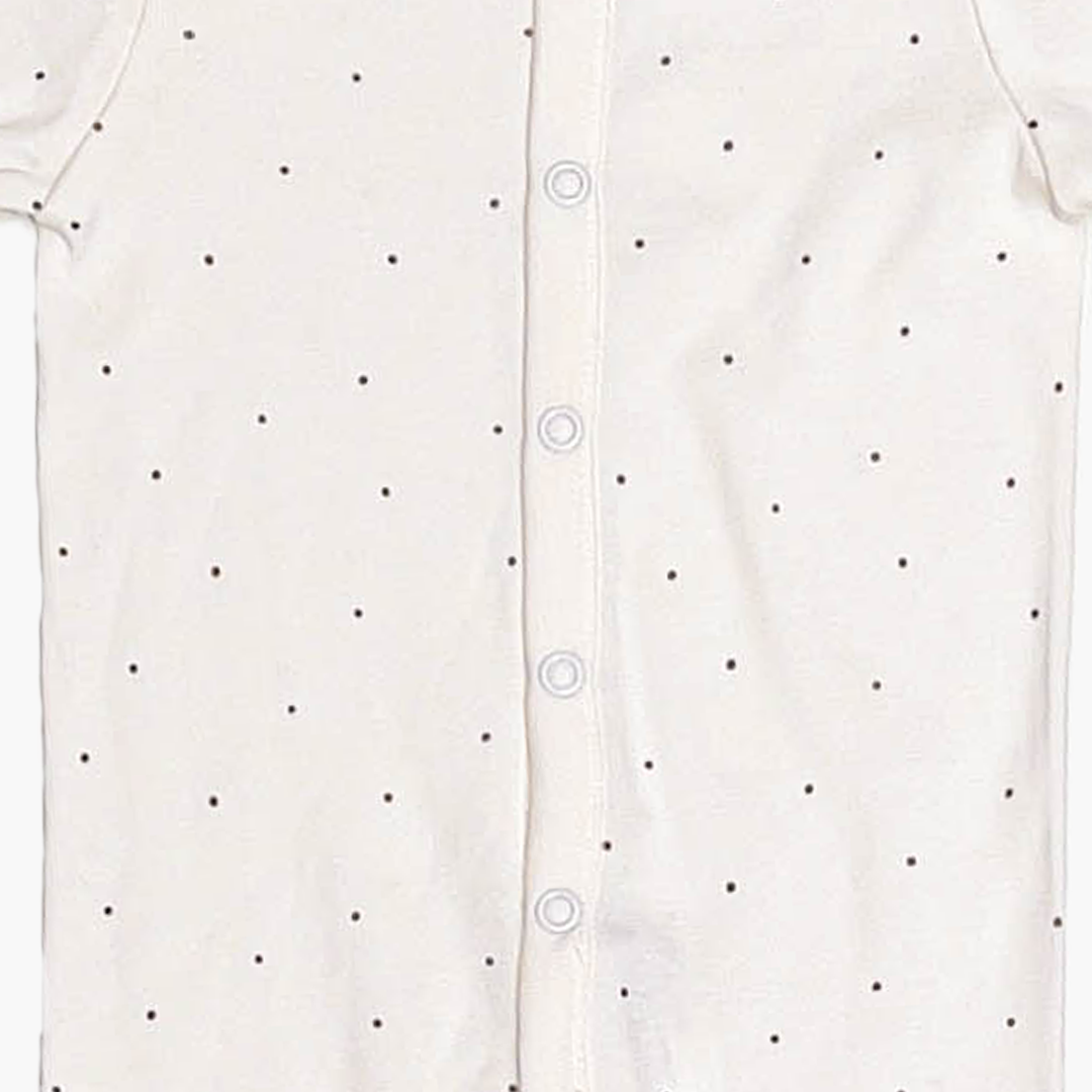 WHITE DOTTED SLEEPSUIT