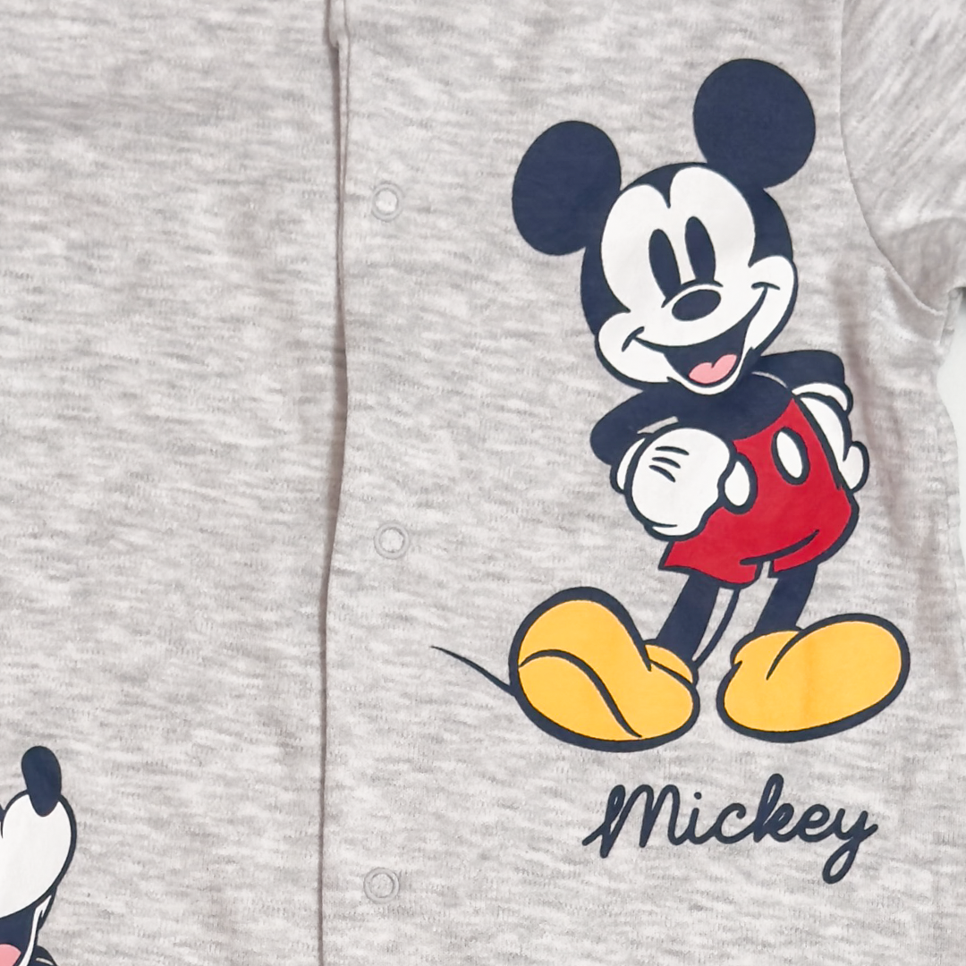 GREY MICKEY PRINTED SLEEPSUIT