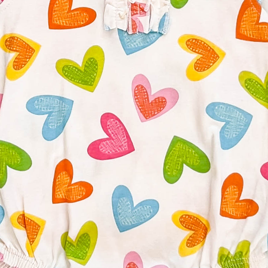 LOVE PRINTED GIRLS ONESIE