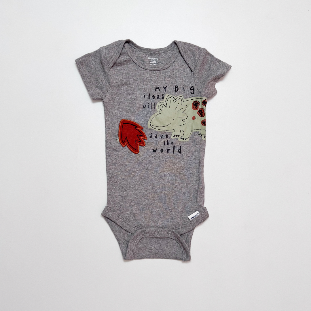 GREY PRINTED ONESIE