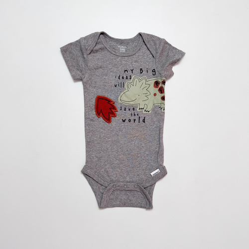 GREY PRINTED ONESIE