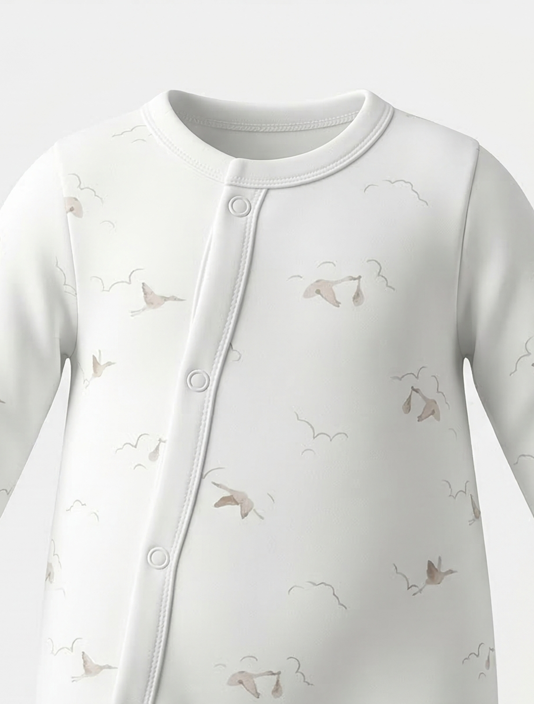 WHITE PRINTED SLEEPSUIT