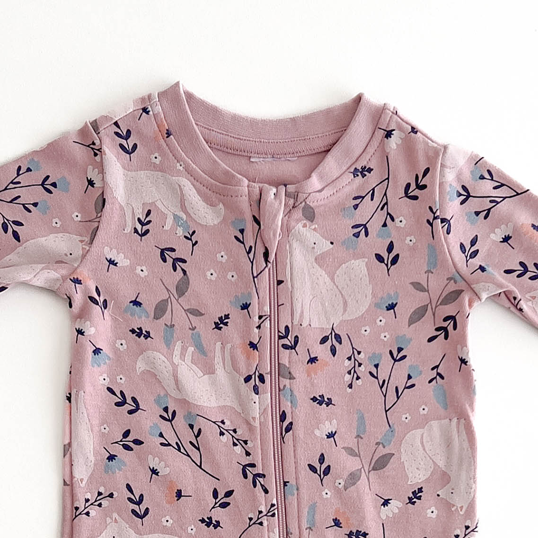 PASTEL PINK PRINTED SLEEPSUIT