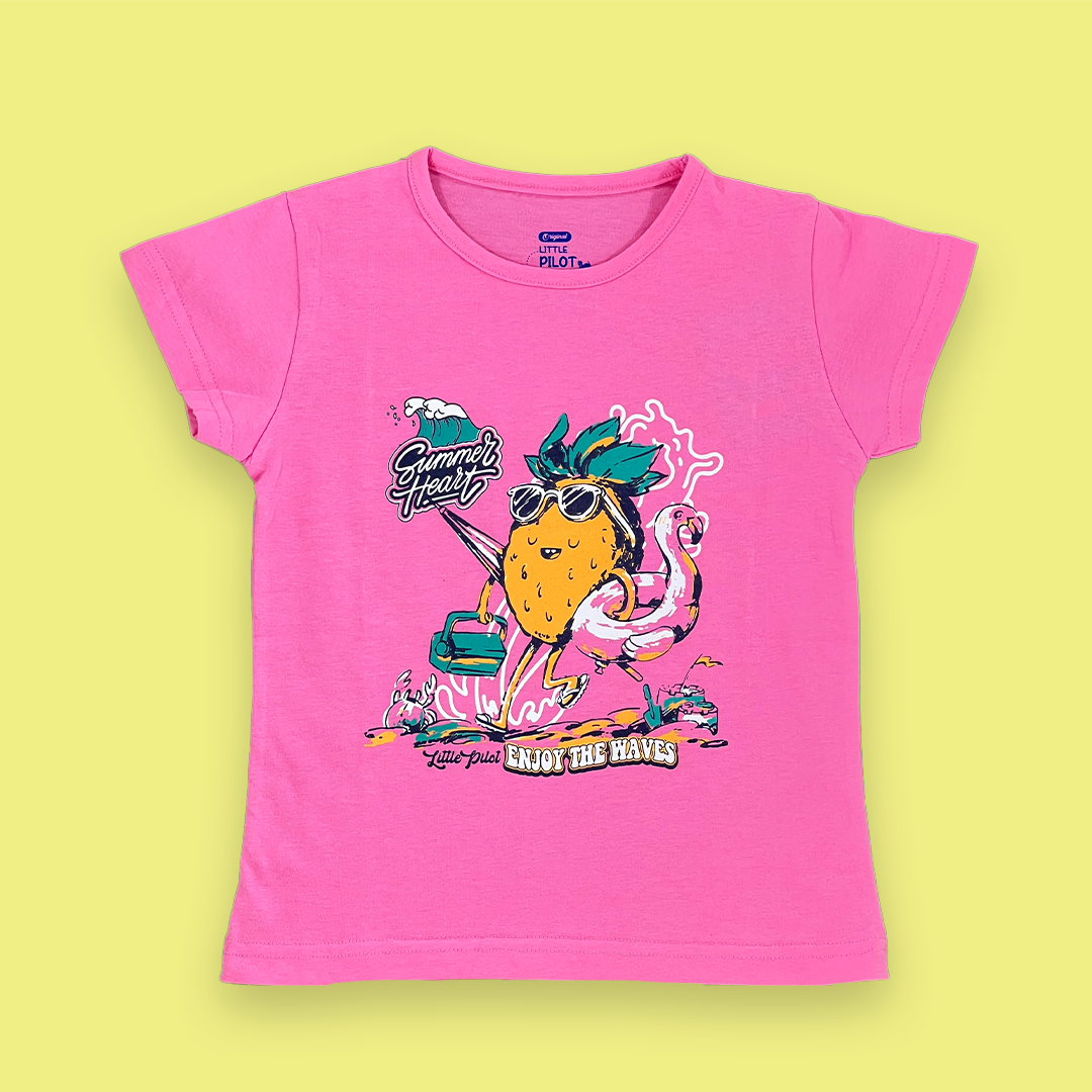 Summer Fruit Pattern Printed Pink Color Two Piece for Girls | 3-4 Years |