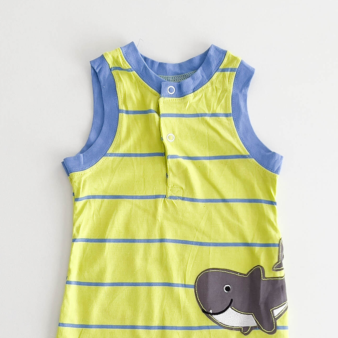 FLUORESCENT GREEN STRIPED JUMPSUIT