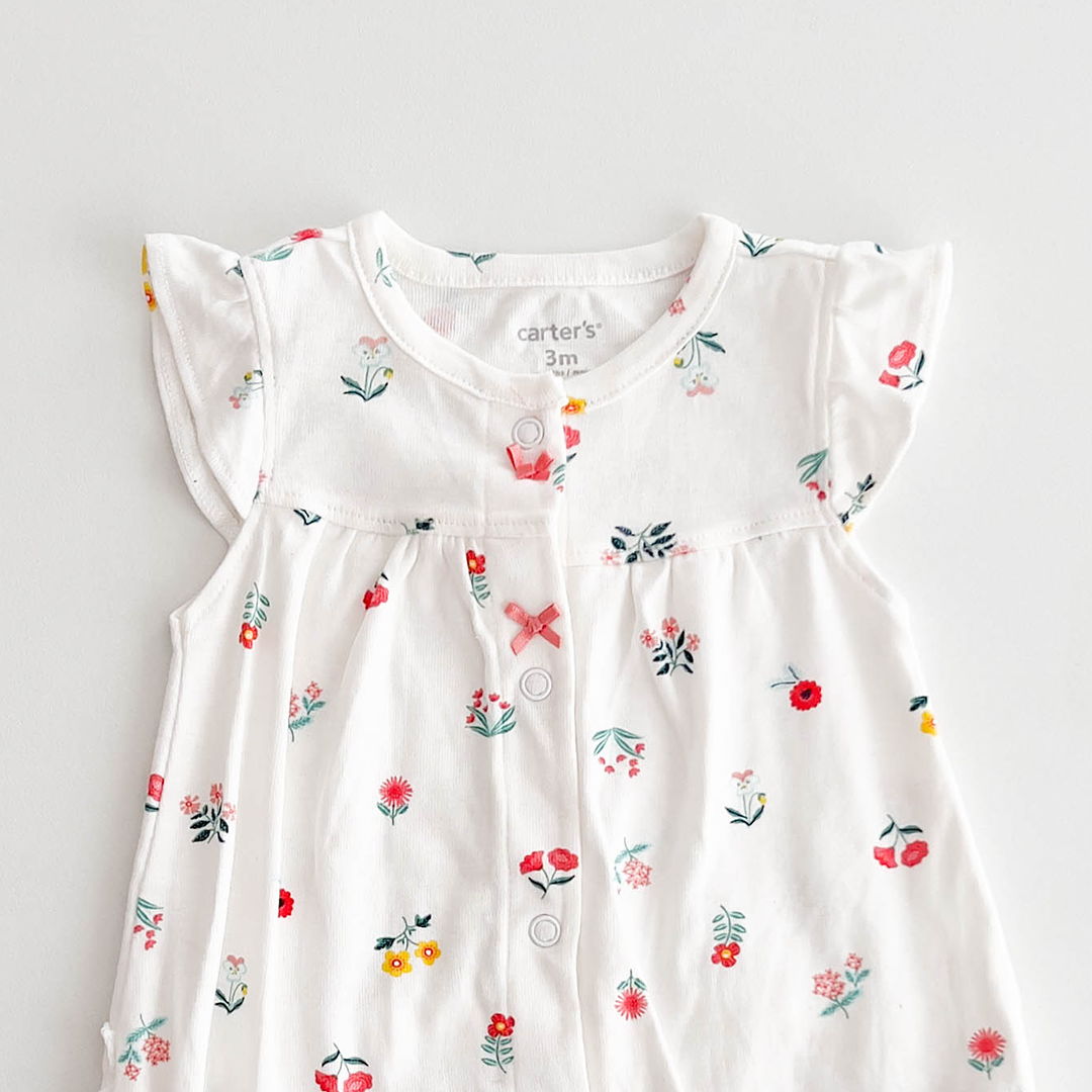 WHITE FLORAL CARTER'S JUMPSUIT