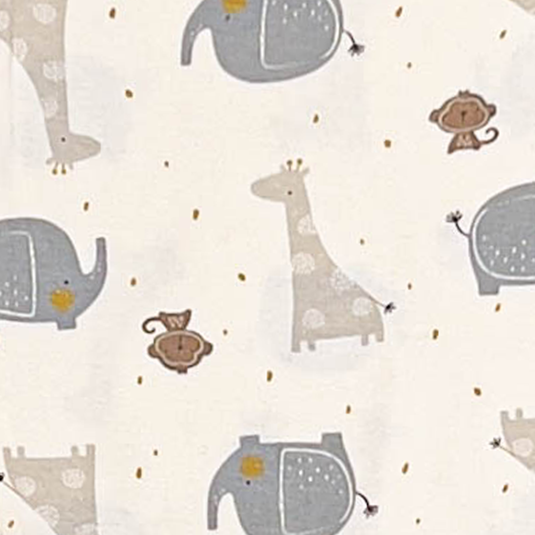 OFF WHITE ELEPHANTS PRINTED ONESIE