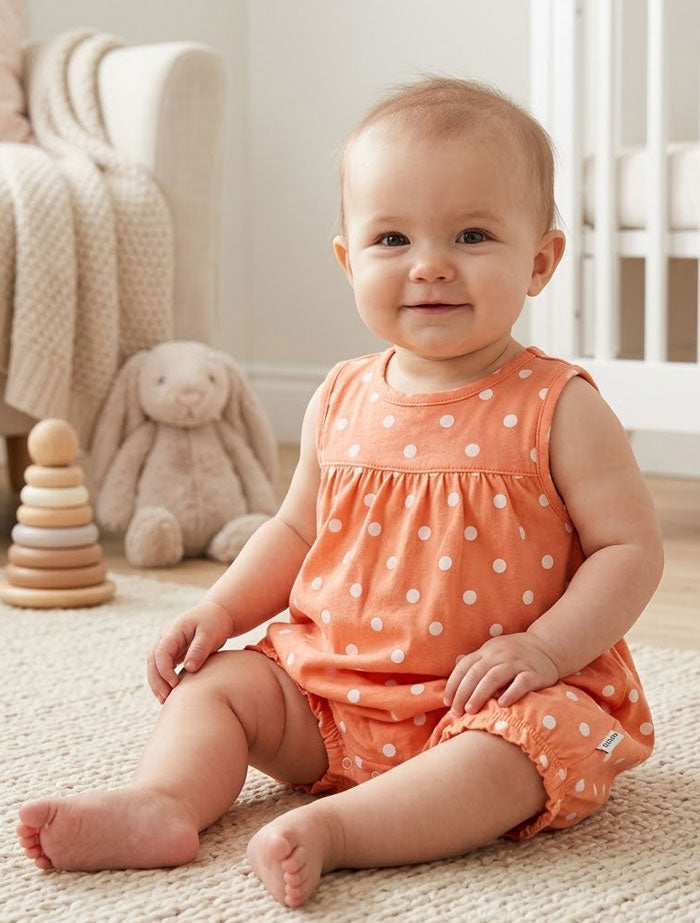 Orange  polka dotted jumpsuit