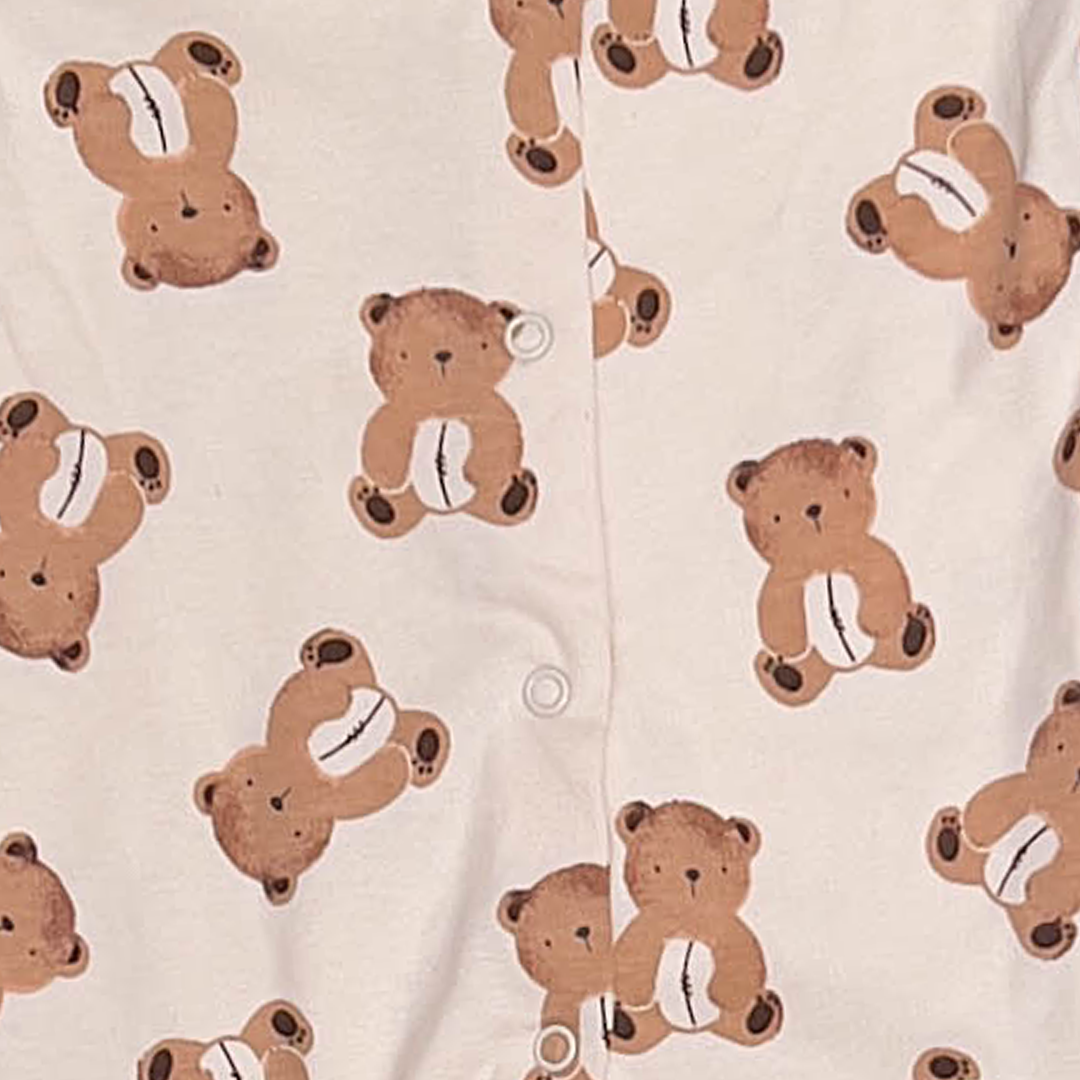 BEIGE TEADDY BEAR ROMPER