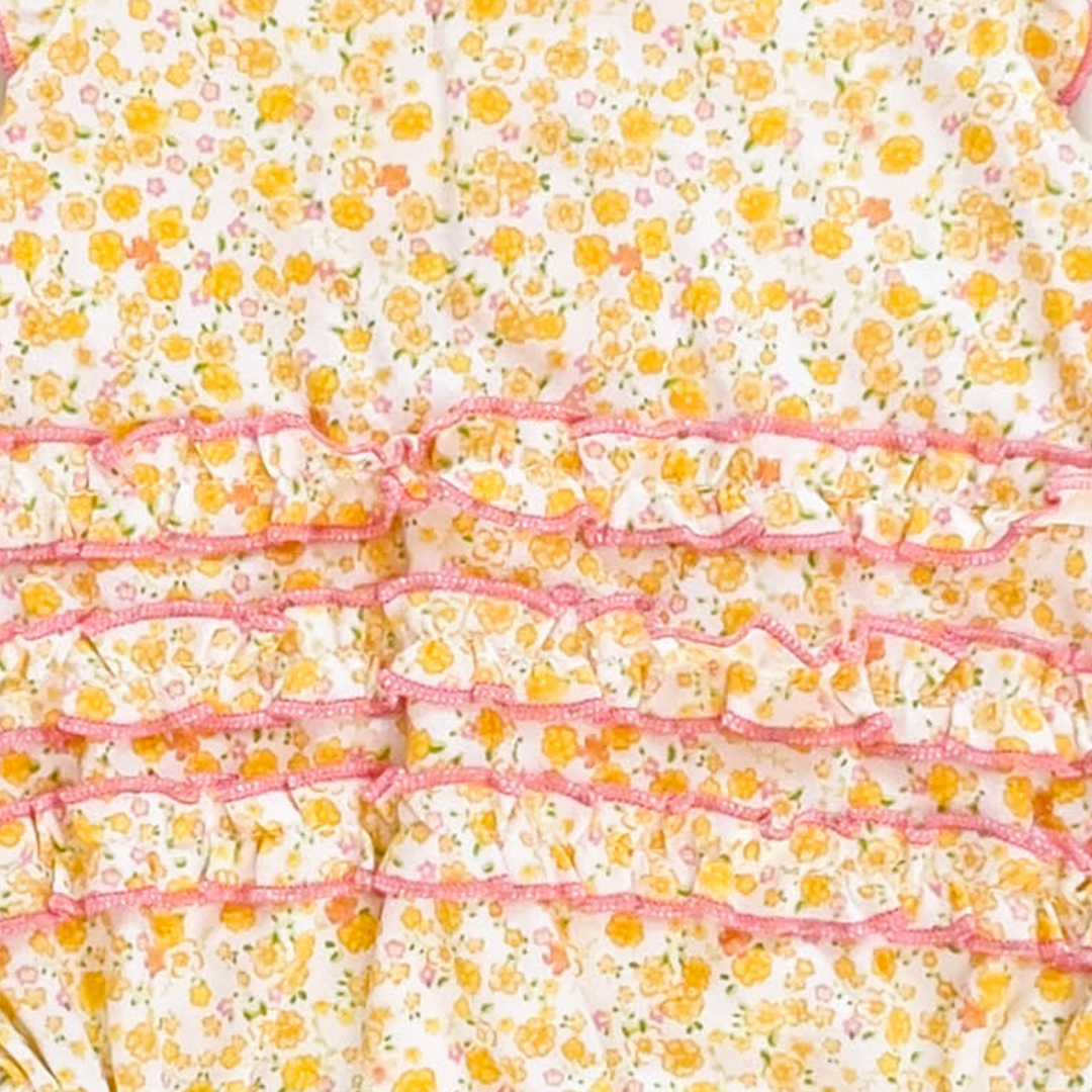 YELLOW FLORAL RUFFLED ONESIE