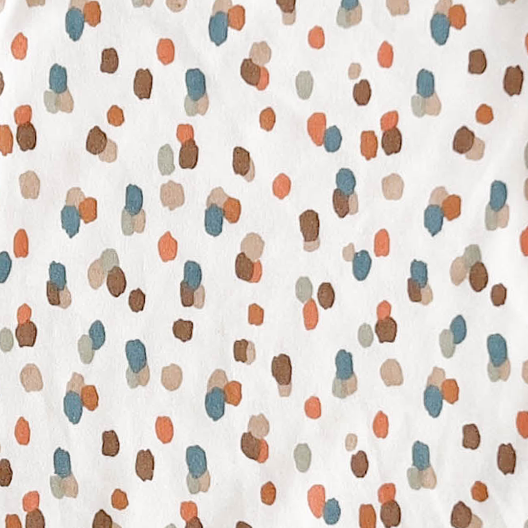 WHITE PATTERNED COTTON ONESIE