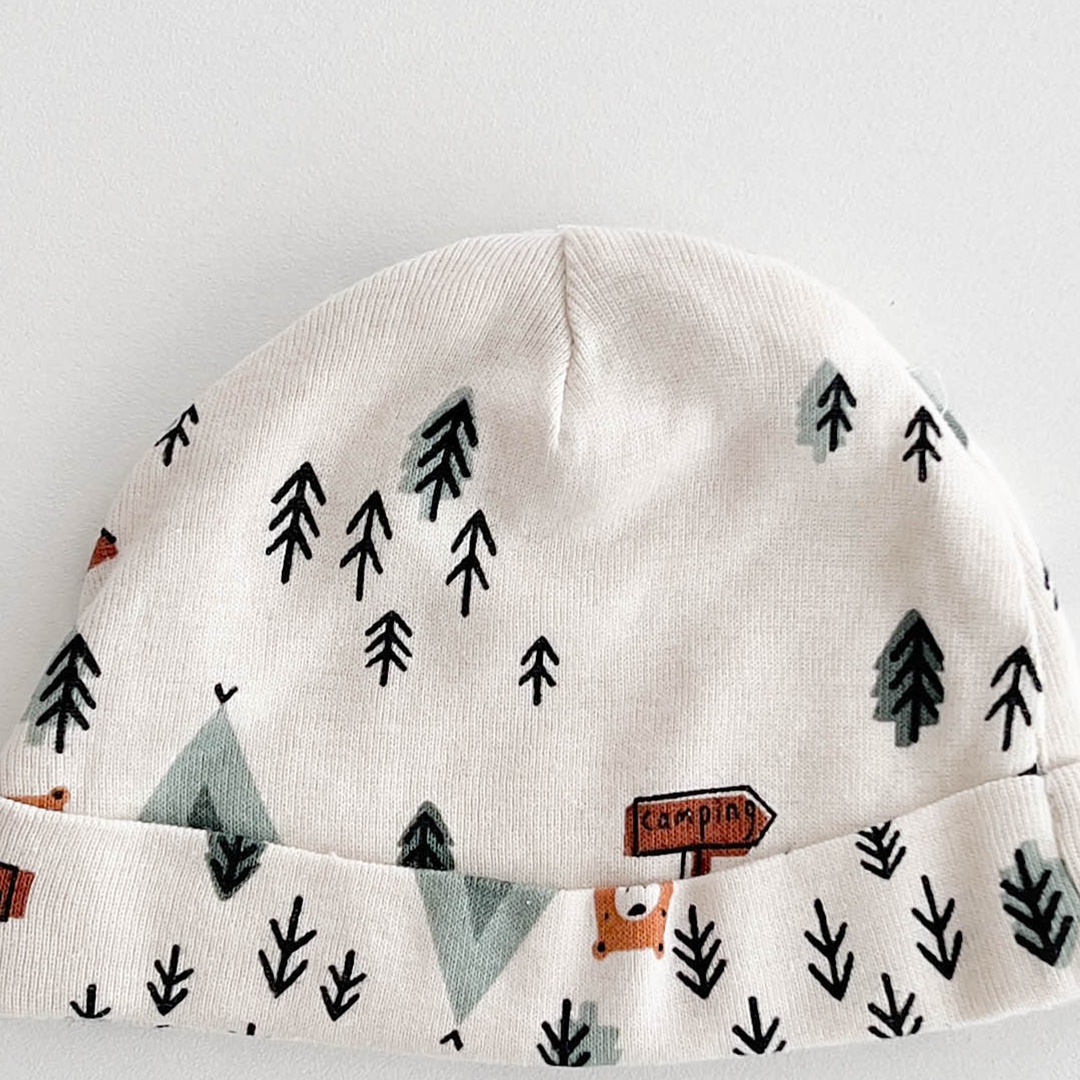 BEIGE PRINTED CAP