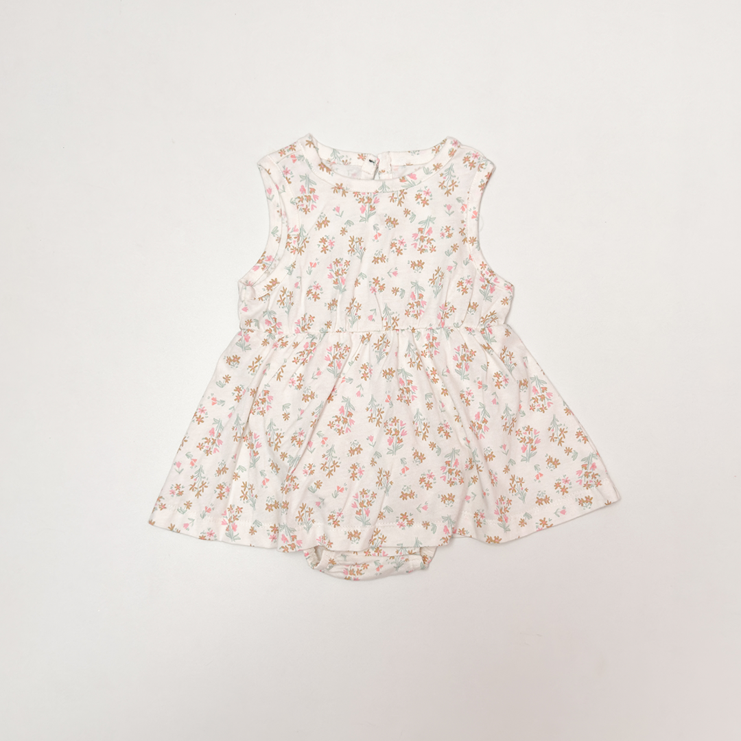 OFF WHITE FLORAL PRINTED SUNSUIT