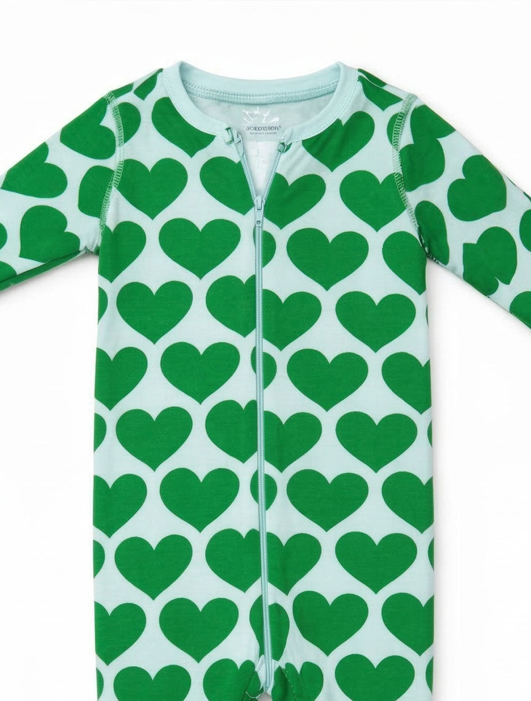 GREEN LOVE ZIPPER SLEEPSUIT