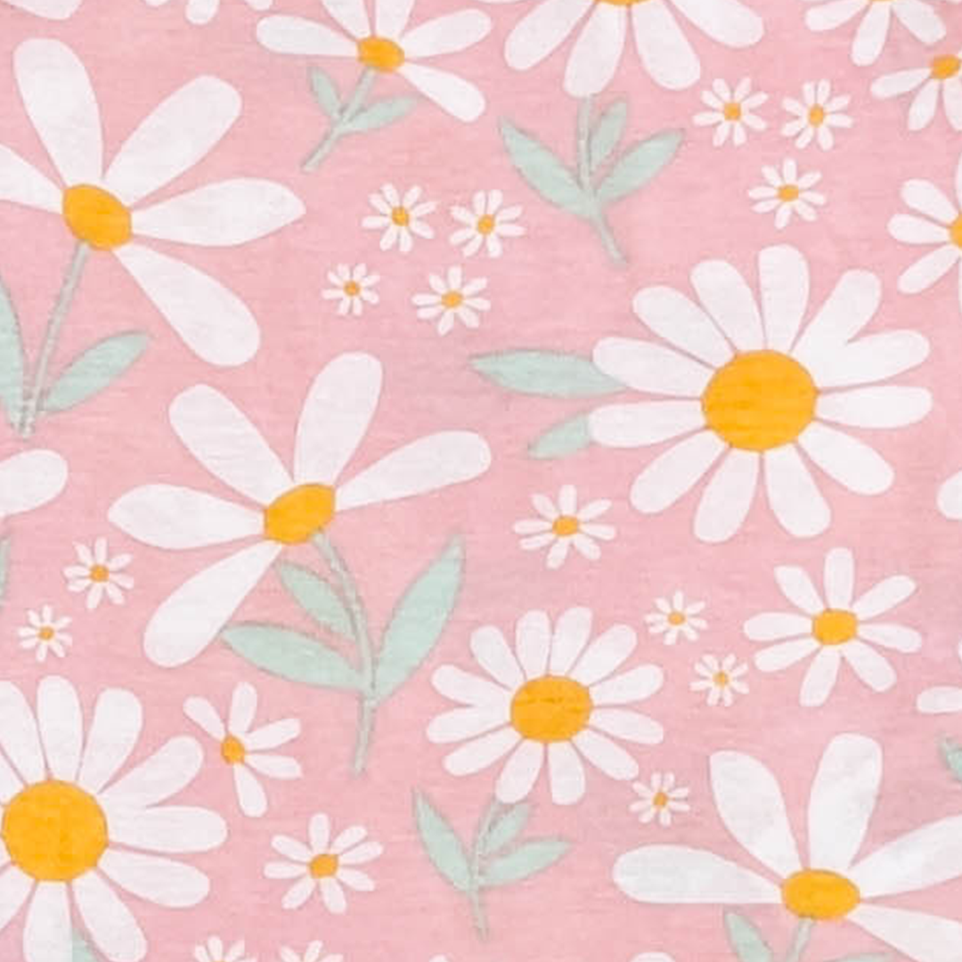 PINK FLORAL RUFFLED ONESIE