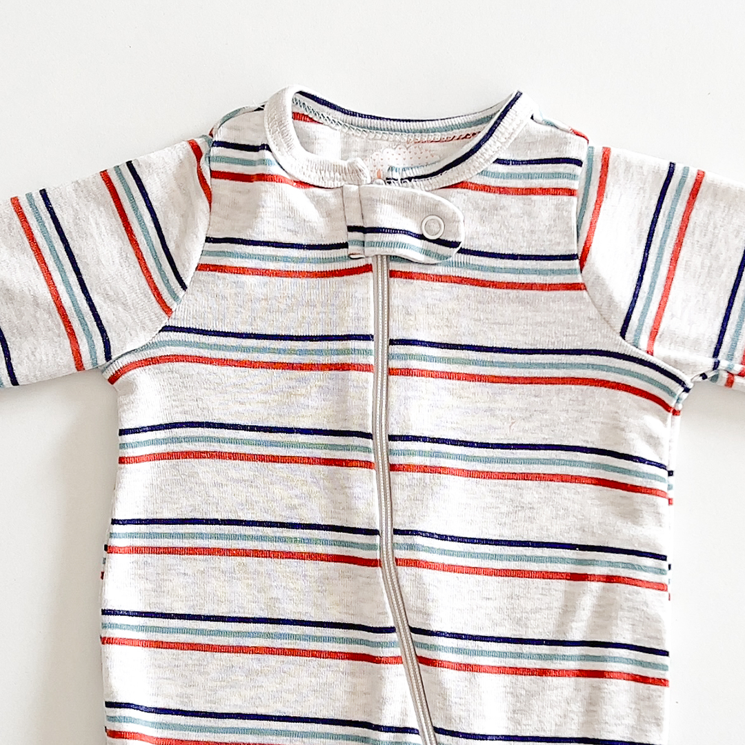 Striped cotton sleepsuit