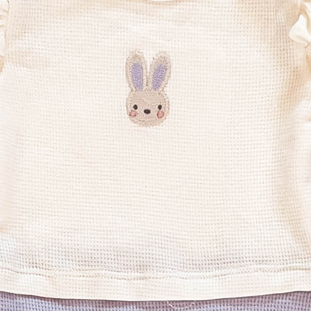 LAVENDER BUNNY PRINTED SLEEPSUIT