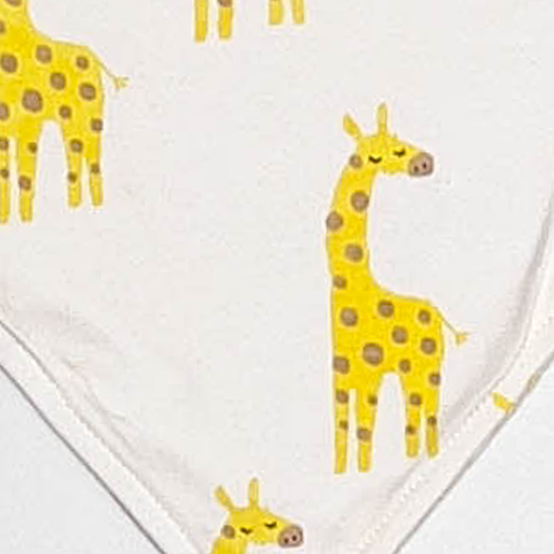 YELOW GIRAFFE PRINTED BIBS
