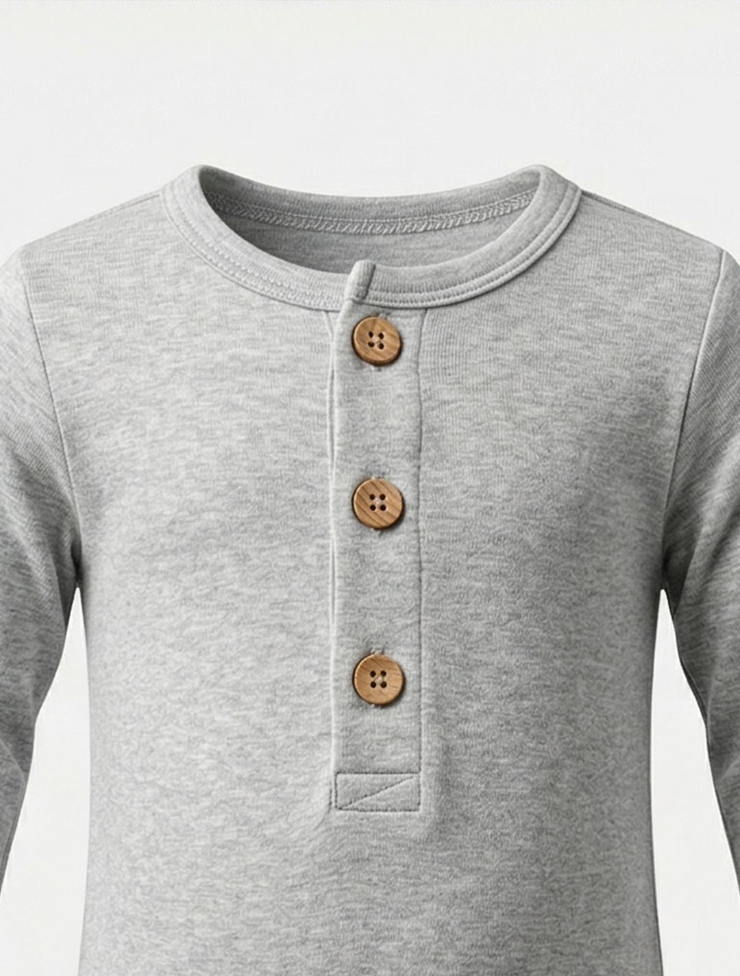 GREY PLAIN BUTTON ROMPER