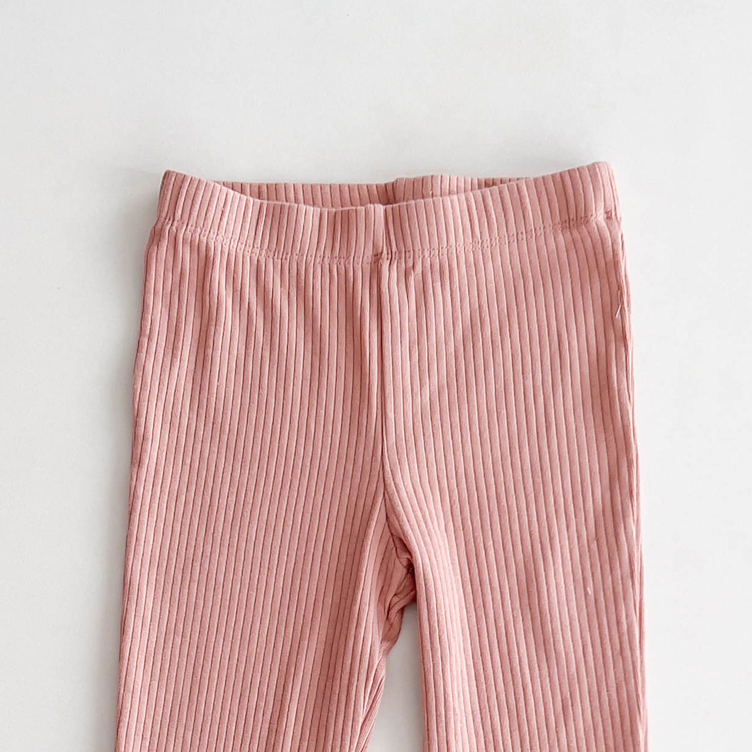 DUSKY PINK RIBBED PANTS
