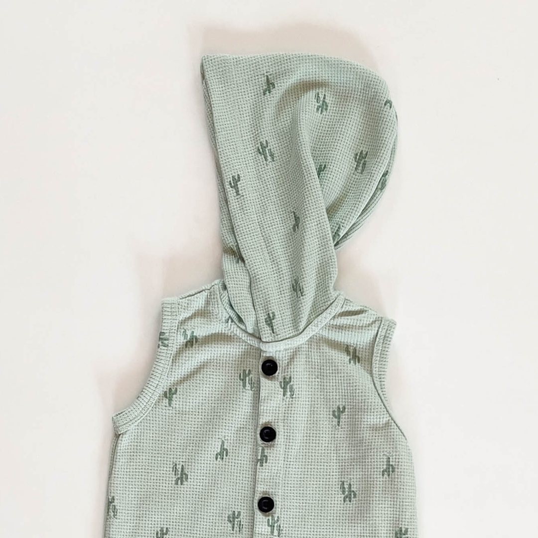 GREEN CACTUS HOODED BOYS JUMPSUIT