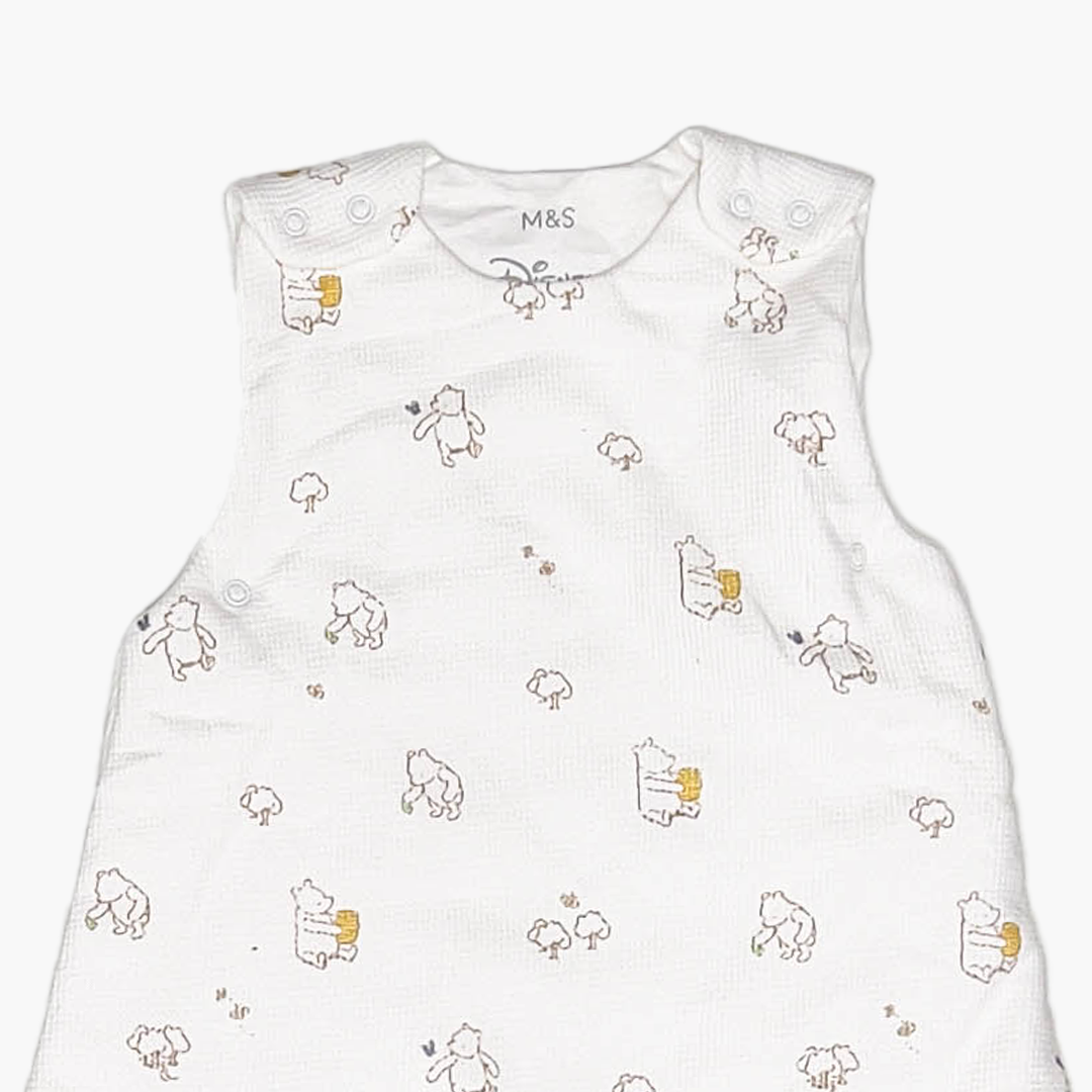 WHITE KNITTED PHOO PRINTED SLEEPING BAG
