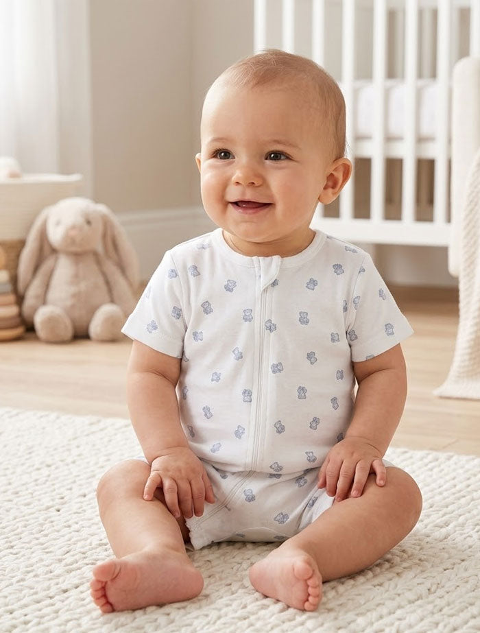 Blue bear 2 way zipper jumpsuit